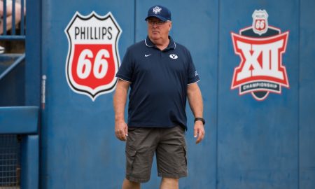 BYU head softball coach Gordon Eakin