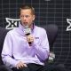 Oct 17, Kansas City, MO, USA; Texas Christian University head coach Mark Campbell answers questions at the Big 12 Womens Basketball Tipoff at T-Mobile Center. Mandatory Credit: Kylie Graham-USA TODAY Sports