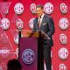 Jul 16, 2024; Dallas, TX, USA; Oklahoma head coach Brent Venables speaking at Omni Dallas Hotel. Mandatory Credit: Brett Patzke-USA TODAY Sports